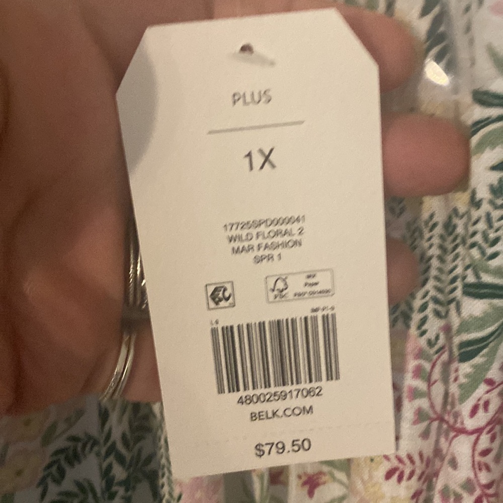 WONDERLY floral linen blend maxi dress 1X - Picture 9 of 12